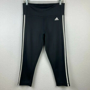 Adidas Cropped Leggings Women's Size Medium Climalite Athletic Performance Black